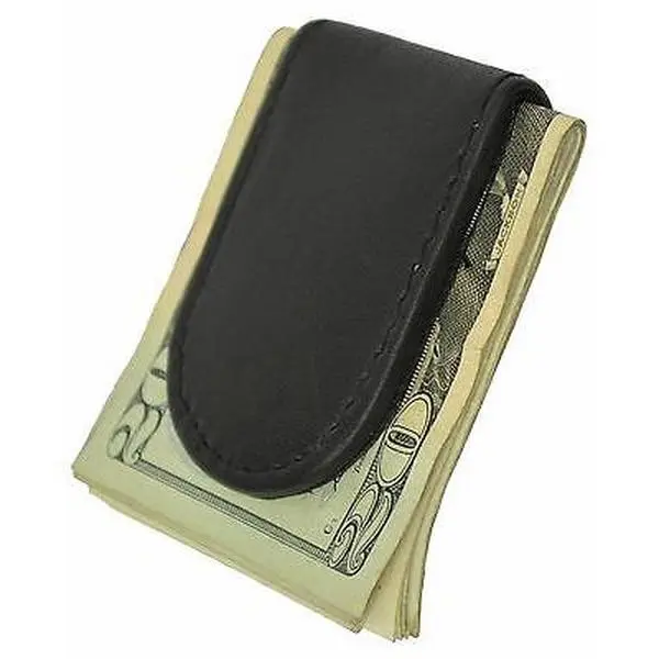 Leatherboss Genuine Leather Men's Strong Magnetic Money Clip, Leather Wallets for Travel Passport & Luggage Accessory