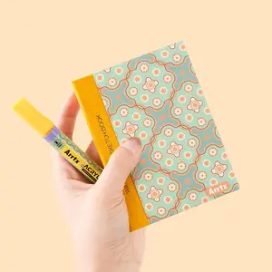 Arrtx Watercolor Sketchbook 3.86"x5.35" Hardcover Journal Notebook with Floral Design & Acrylic Marker Included for Artists