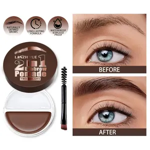 2 In 1 Eyebrow Powder Gel Waterproof Long Lasting Highly Pigmented Natural Finish Makeup Cosmetics For Beginners