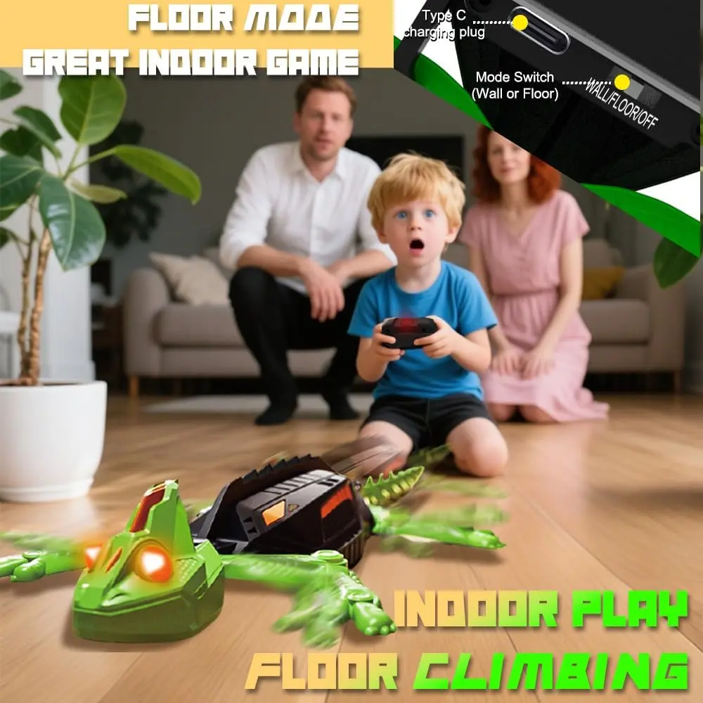 Wall Crawler Gecko, Rechargeable, Remote Control Toy, Electric Lizard ...