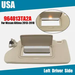 Beige Left Driver Side Sun Visor for Nissan Altima 2013-2018 964013TA2A with Light