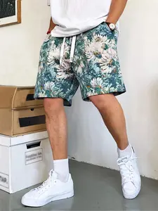 Men's Ditsy Floral Print Drawstring Waist Shorts, Regular Fit Casual Comfy Shorts for Summer, Men's Bottoms for Beach Vacation, Casual Fashionable Shorts