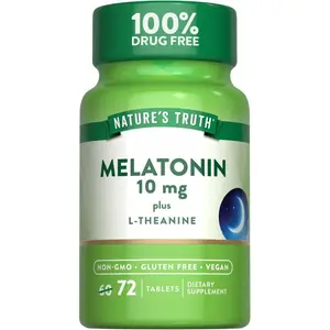 Melatonin 10 mg + L-Theanine - 72 Tablets - Maximum Strength - for Sleep