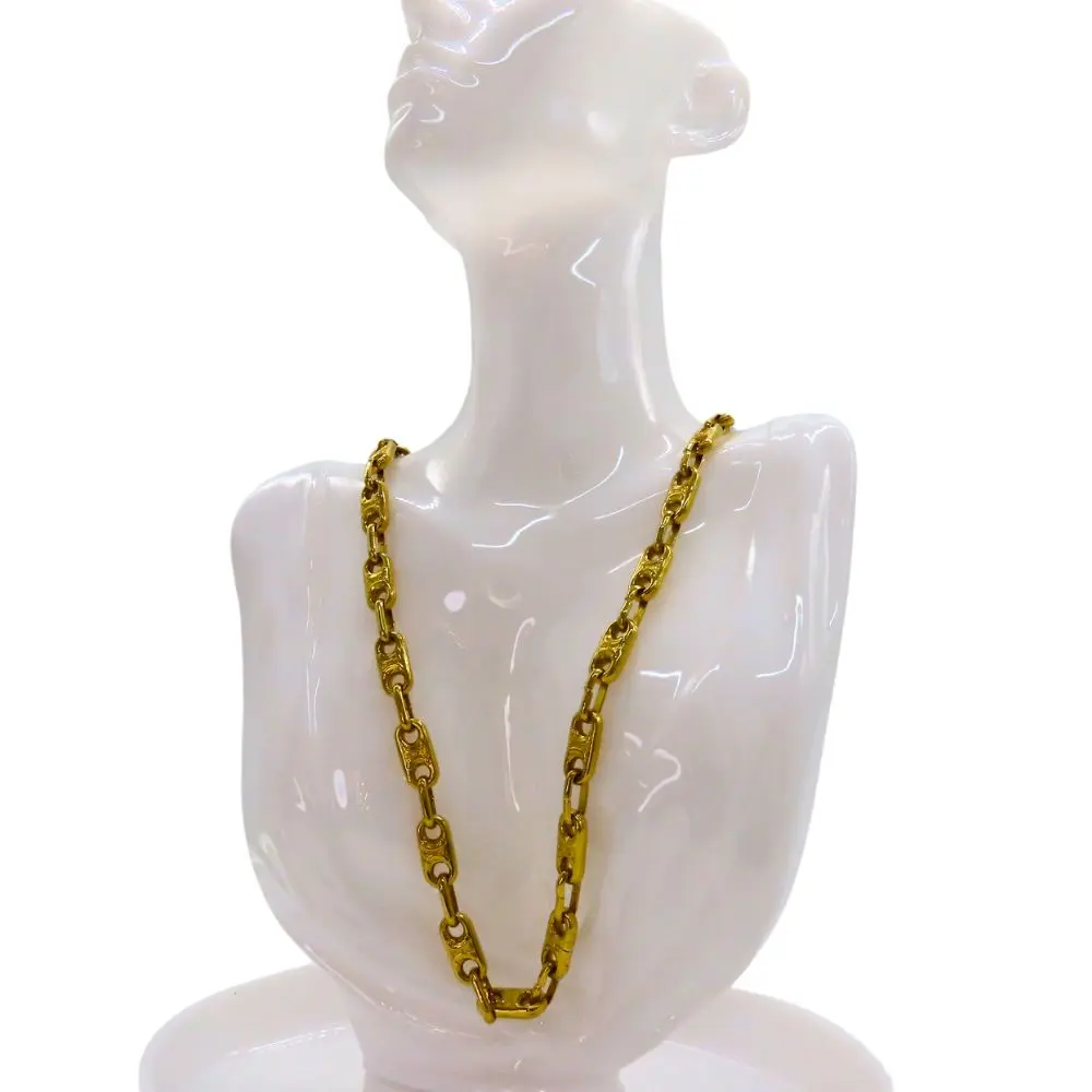 Pre-owned Celine Stainless Small Leather Goods Macadam Necklace