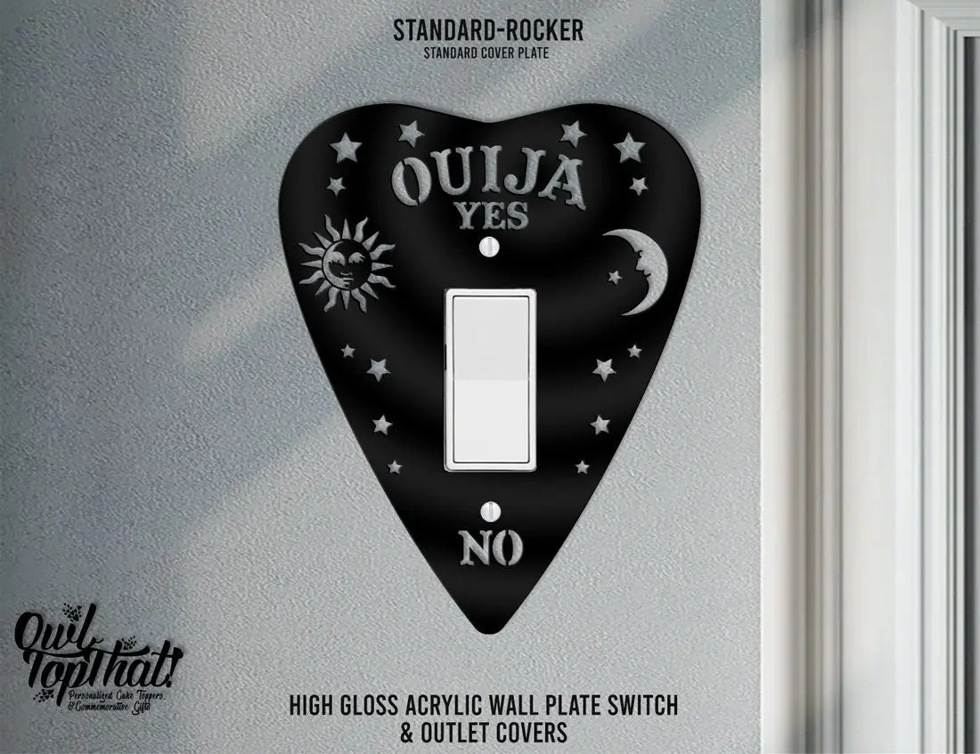 Ouija Planchette Light Switch Plate Cover - Custom Acrylic Wall Decor - Toggle Rocker Outlet