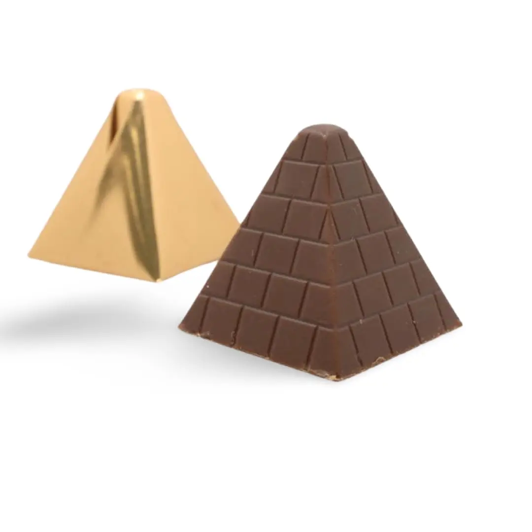 OMNIYA Delicacy Chocolate Pyramid Praline with Nuts –(Pyramid, 6 oz) – Gourmet Milk Chocolate with Crunchy Nut Filling – Elegant Party Favor & Holiday Treat.