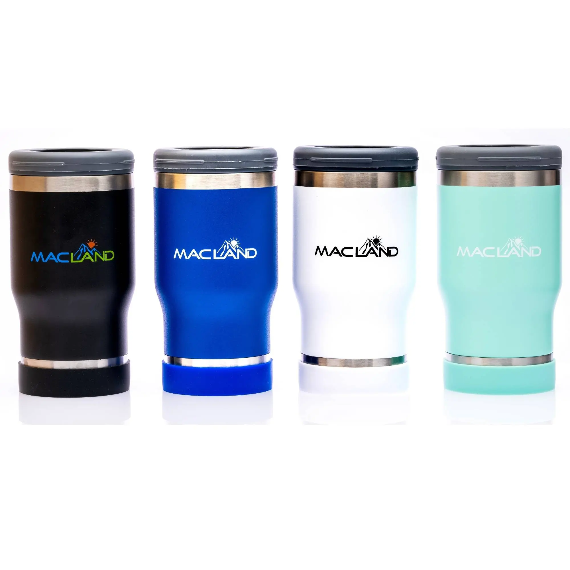 Landzie Macland 4 Pack Beer Can Cooler Insulated Slim Coozie, 12 oz Universal Can Cooler with Bottle Opener, Slim Coozie Beer Holder Gifts for Men and Women - One of Each Color