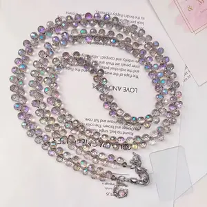 Original crystal chain phone lanyard, long chain, handmade water drop crystal lanyard, crossbody shoulder strap, neck strap, bag chain, shiny