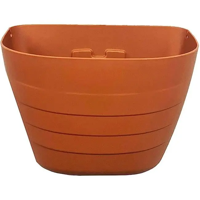 Natures Distributing Set of 6 Modern Terracotta Self-Watering Wall Flower Pots & Planters for Gardening, 9.5in x 7in x 12in, Bisphenol A (BPA)-Free, Drain Plug Required