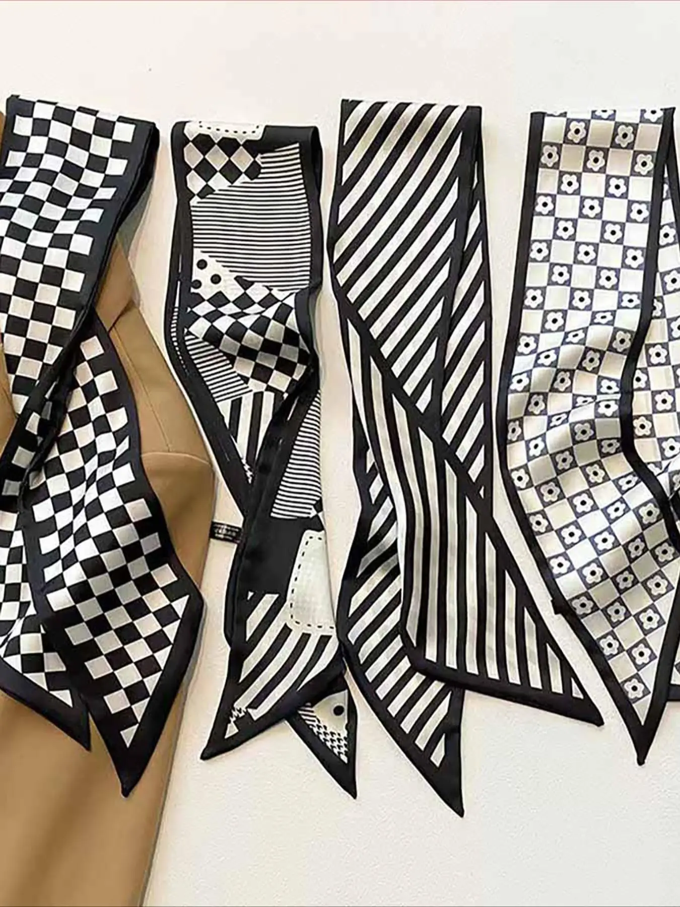 Boho Style Floral & Striped & Plaid Pattern Hair Band, Multi-use Hair Accessories for Women & Girls, Minimalist Headwear Suitable for Thick Hair, Fash