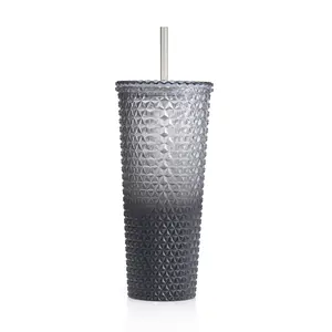 Mainstays 26 fl oz Ombre Black Reusable AS Textured Tumbler, Double-Walled