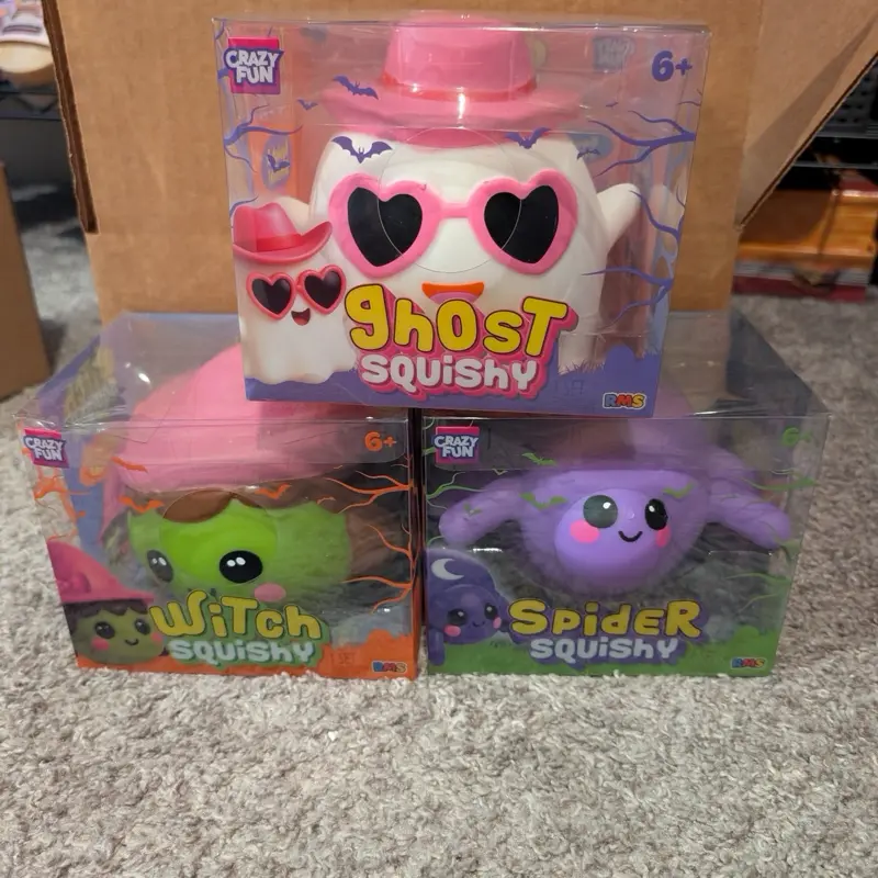 **FULL SET** Spider, Witch, Ghost Halloween Squeezy Stress Relief (Includes all 3)