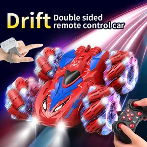 G69Remote Control Stunt Car for Kids, Double-Sided Driving, LED Lights, 4WD Drift, Gesture Control, Flipping & Spinning Toy Gift