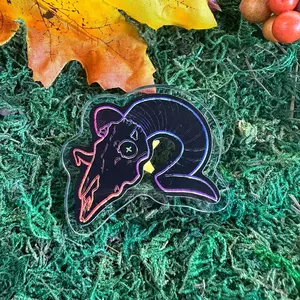 Ram Skull Acrylic Pin