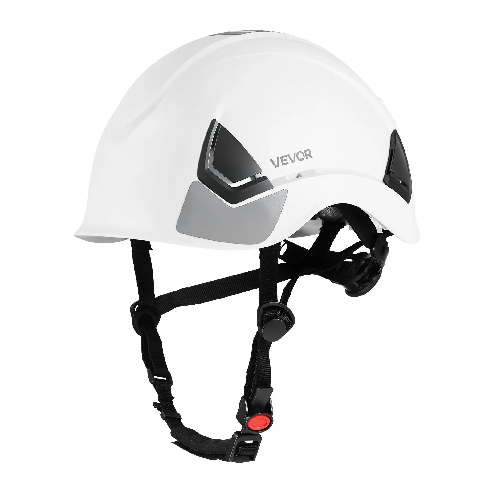 VEVOR ANSI/ISEA Z89.1 Approved ABS Industrial Safety Helmet - 6-Point Ratchet Suspension, Adjustable Vented Safety Headgear (1.23 lbs), Reflective Strips, Unisex Impact Protection for Construction, Forestry