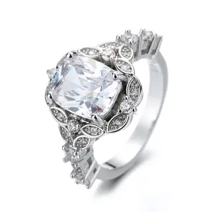 Sterling Silver Ageless Engagement ring with Crystals from Swarovski