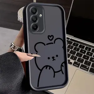 Adorable Bear Heart Design Case for Samsung Galaxy S26 S24 Plus S25 S23 S22 S21 Ultra FE S24+ Note20 A54 A53 A52 A36 A35 A34 A33 A17 A16 A15 A14 A13 Patterned Soft TPU Full Camera lens Protection  Phone Cover Gift 2D printing