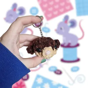 Crochet brown otter keyring - super soft with safety eyes and keychain