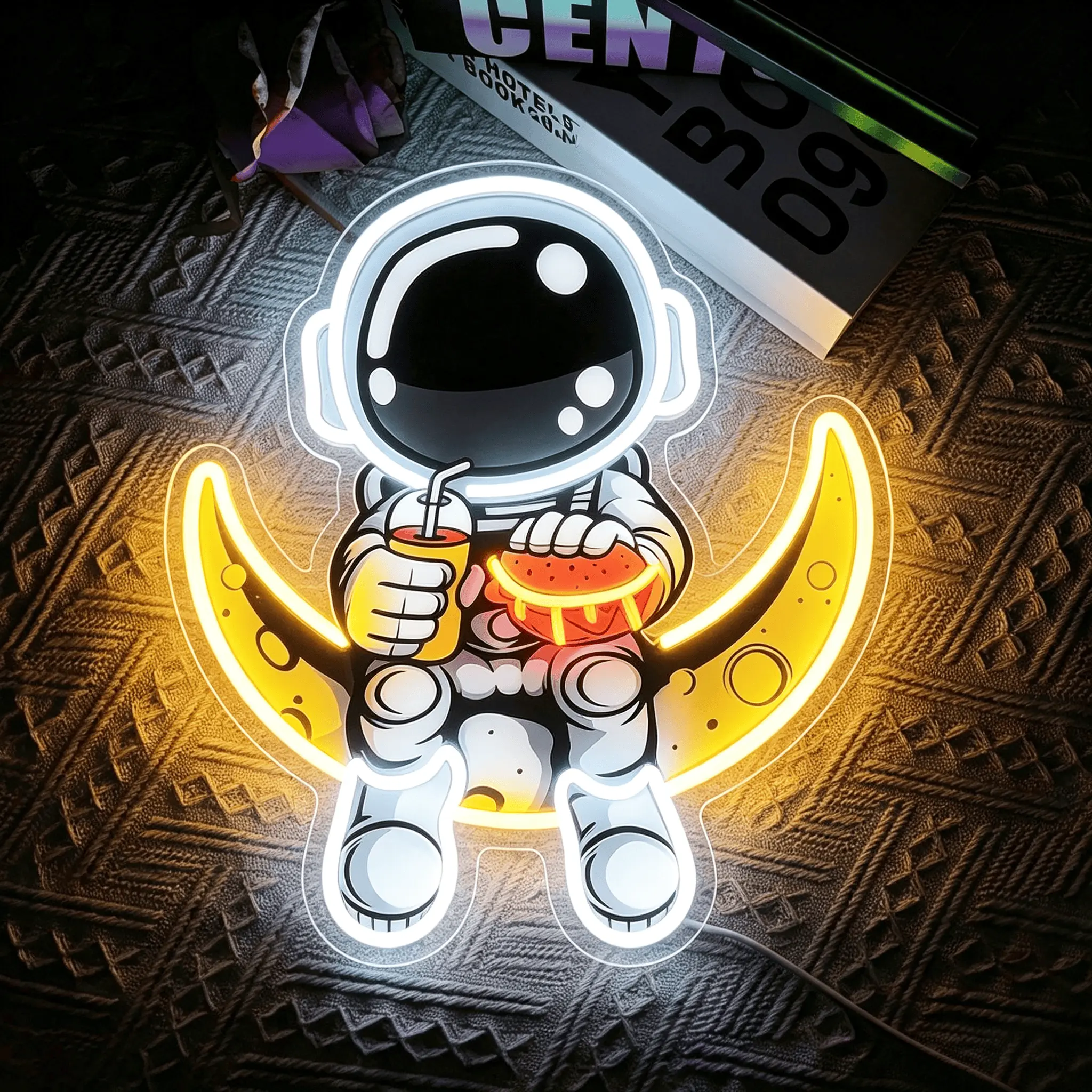 Handmade Astronaut Neon LED Light - USB Powered, Multi-Gear, Moonlight Effect, Personalized Acrylic Sheets, Cool Room Decor, Holiday Gift for Kids & Friends, Light Up Your Space