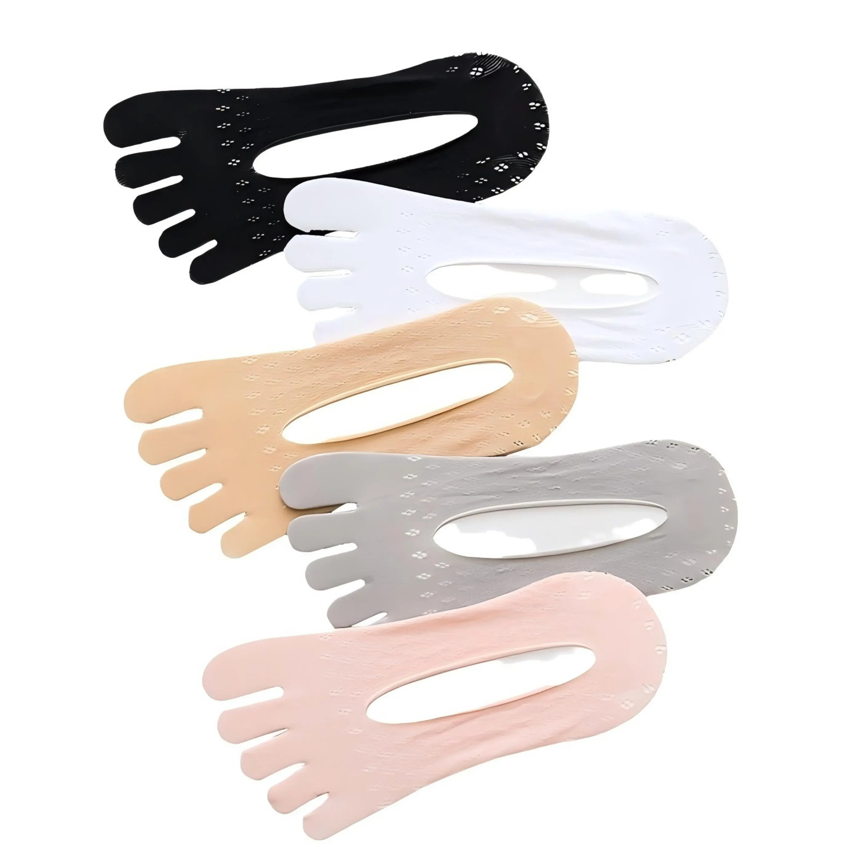 Soft Ultra Thin Breathable Invisible Five Toe Yoga Socks Low Cut No Show Split Toe Liner Socks For Women, Perfect For Pilates, Barre, Ballet, Dance, Gym Workout, Training, Running, Daily Casual Wear, Multiple Nude Skin Tone Colors For Daily Foot Care