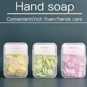 3-Piece Travel Soap Set, Random Color Paper Soaps, Mini Floral Shape, Portable Fragrant Scented Sheets for Hand Cleaning, Cleansing, Camping, Hiking, Beach, Cleanser