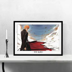 Bleach Sky Walk Poster, Ichigo Color Manga Wall Art, Tite Kubo Bleach Anime Scene, Manga Gift For Fans
