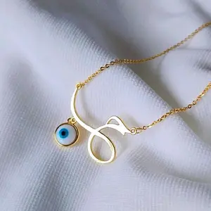 ALEKRAM Love Necklace Gold Plated Amulet Dainty Layering Jewelry Unique Design Elegant Style Best Seller Fashionable Neckline