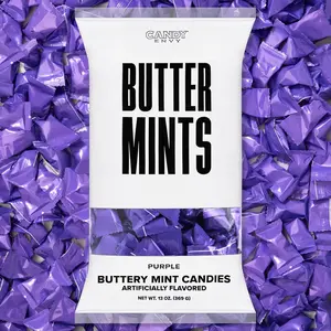 Candy Envy - Purple Wrapped Buttermints - 13 oz. Bag - 100 Individually Wrapped Violet Candy Mints