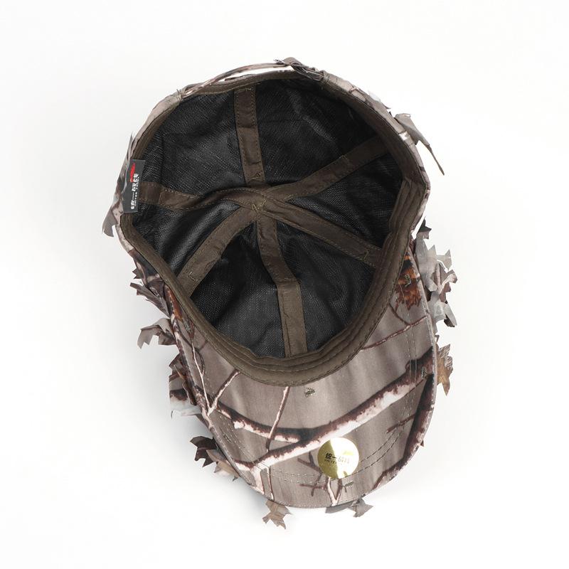 Leaf-Patterned Bionic Camouflage Baseball Cap — American-Style Outdoor Training & Jungle Concealment Hat with Curved Brim and Soft Crown
