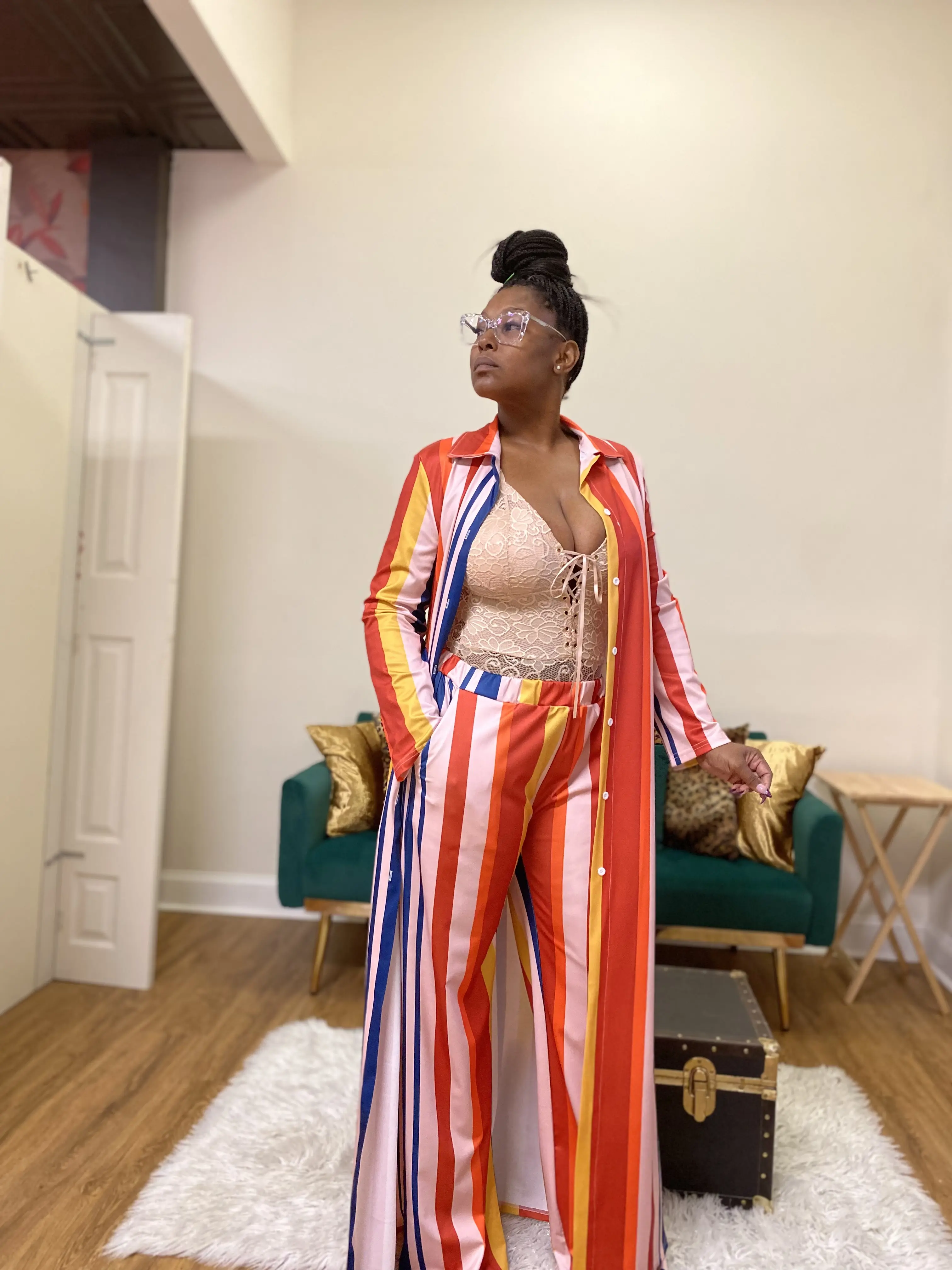 Color Me Bad Striped Long Sleeve Set