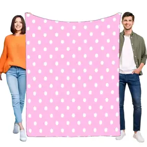 Pink Polka Dot Blanket Soft Cozy Sofa Throw Lightweight for All Seasons Comfortable Bed Cover Perfect Birthday or Holiday Gift f Suitable for beds and sofas can also be given as a gift