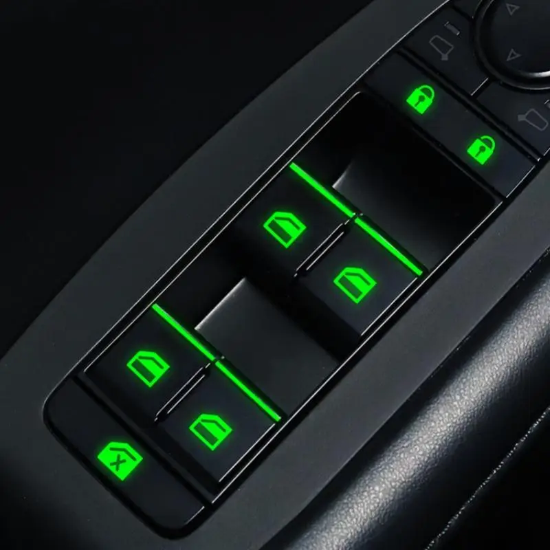 Car Window Lift Button Luminous Sticker, Car Window Lift Button Night Light Sticker, Car Interior Decoration Sticker, Car Accessories