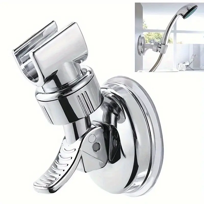 [Clearance Sale] Vacuum-Adhesive Suction Cup Shower Head Holder, Wall-Mount Modern Chrome, No-Drill Secure Hold for Handheld Shower Heads, Easy Access, Elegant Design, Versatile Option for Smooth Surfaces to Elevate Your Experience