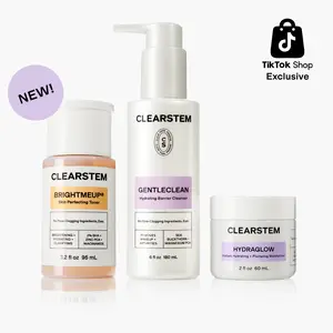 [CLEARSTEM] Clear Skin Essentials Set with Cleanser, Toner, Moisturizer, BRIGHTMEUP® Clinically Tested Advanced Brightening Toner,  GENTLECLEAN Hydrating Barrier Cleanser, HYDRAGLOW Instant Hydrating Plumping Moisturizer