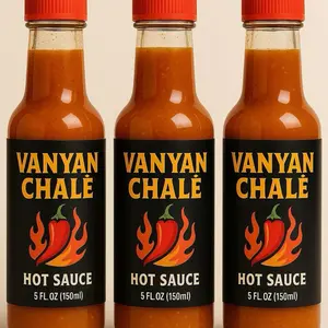 VanyanChalè Paulette Hot Sauce - Spicy Garlic & Lemon Flavor - 5 FL OZ 150ml - 3 pake Authentic Haitian Pepper Sauce - ChalèKreyòl Taste - Perfect for Dipping & Cooking