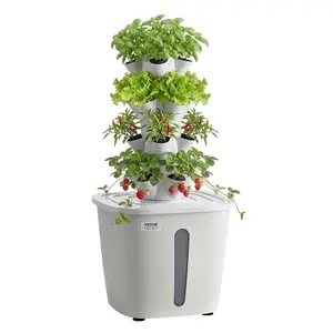 VEVOR Hydroponic Tower, 20 Pods 4 Tiers Hydroponics Growing System Kit, Vertical Home Hydronic Garden with 20L Water Tank & Pump, Planter Plants Germination Kit for Indoor Herbs, Fruits, Vegetables