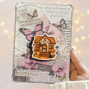 Bookstore In Fall, Pumpkins, Magic, And Cozy Spells Magnetic Kindle Grip Book Lover Cute Kindle Accessories Phone Holder PopSocket Phone Grip Magnetic Pop Socket Phone Grip