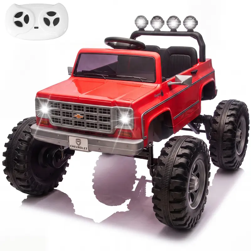 2026 Upgraded Licensed Chevrolet Cheyenne 24V Ride On Truck for Kids, Mukidy 400W  Ride-On Toy with Remote Control, Bluetooth MP3 Player, LED Lights, 135 LBS Capacity, Ages 3-8, Cool Gift for Boys & Girls, Chevy Cheyenne, Seatbelt