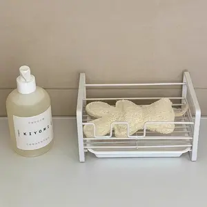 1pc Kitchen Sink Sponge Drainer Rack for Home Use, Iron Wire Soap Storage Organizer, Space-Saving Design with Steel Ball Holder