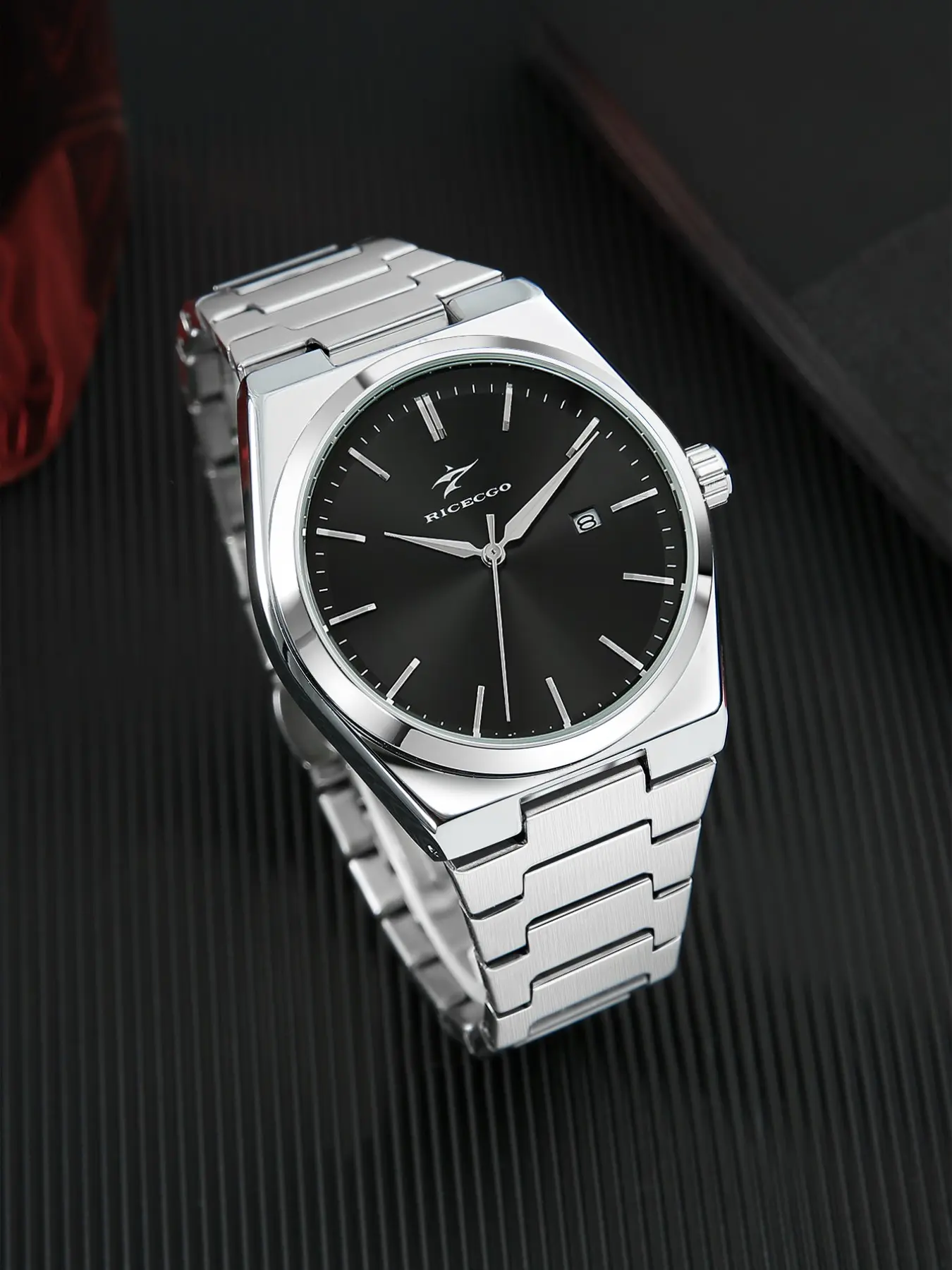 1 piece luxury men's analog quartz watch, date display, business style, durable stainless steel strap, perfect gift for formal occasions, Analog Quartz Watches