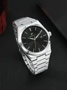 1 piece luxury men's watch, date display, business style, durable stainless steel strap, perfect gift for formal occasions