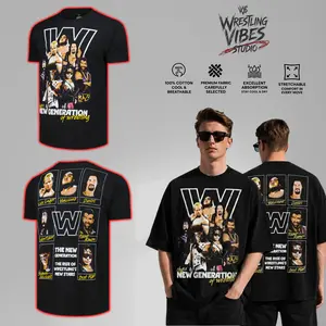WWE New Generation Era Collage T-Shirt Vintage Graphic Tee – Y2K Premium Cotton Top Trendy Streetwear Unisex Wrestling Fan Gift