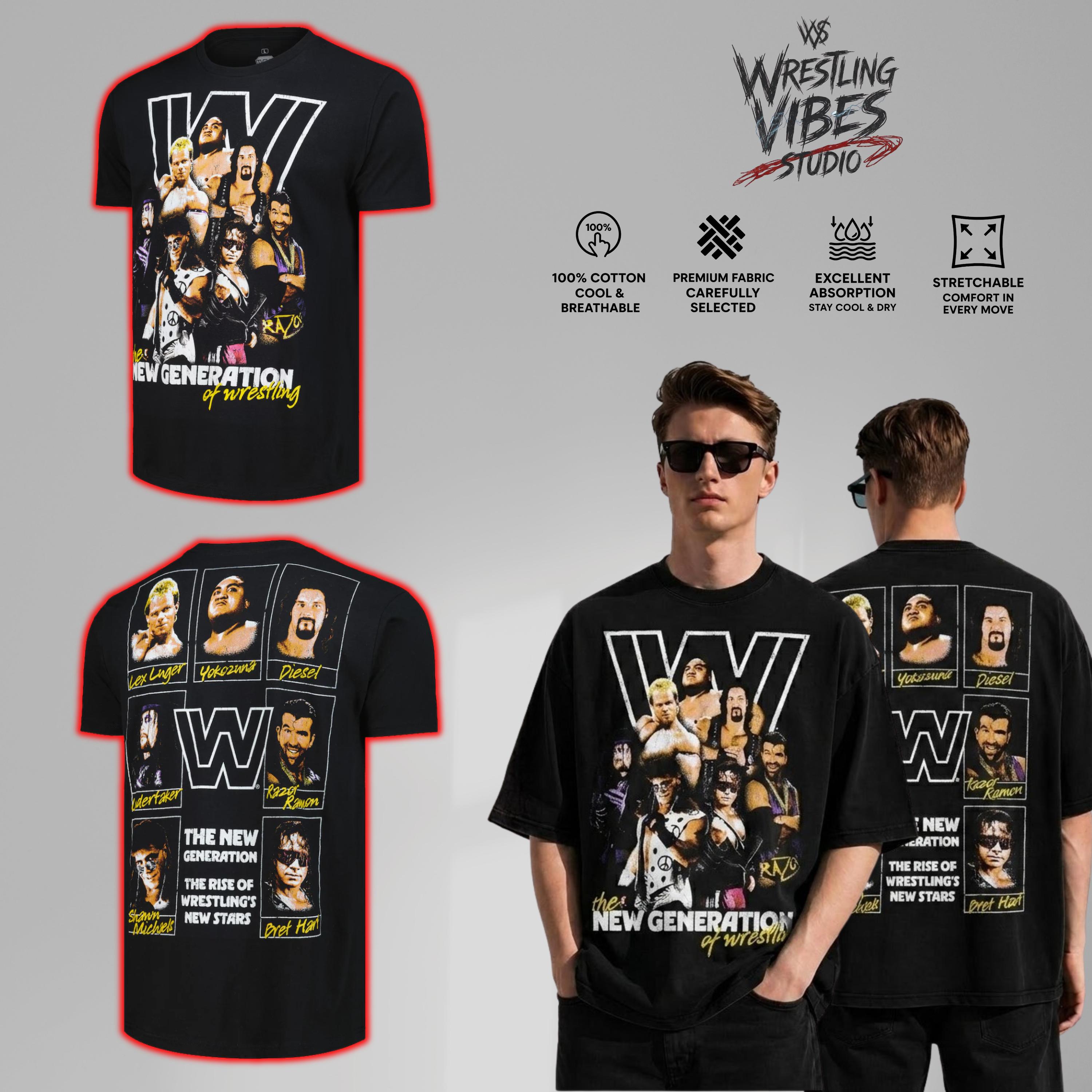 WWE New Generation Era Collage T-Shirt Vintage Graphic Tee – Y2K Premium Cotton Top Trendy Streetwear Unisex Wrestling Fan Gift WWE New Generation Era Collage T-Shirt Vintage Graphic Tee – Y2K Premium Cotton Top Trendy Streetwear Unisex Wrestling Fan Gift