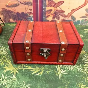 Vintage European Style Storage Box, Wooden High-End Jewelry Case, Belt Decorative Box with Lock, Home Décor, Decoration Box