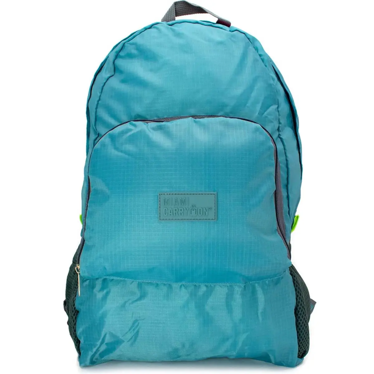 212 MAIN Miami Recycled Polyester Carry-On Backpack for Adults - Water-Resistant, Compact Foldable, Space-Saver Casual Mini Everyday Carry Daypack (17x12.5 in, Beach Blue) | Functional Luggage Bag