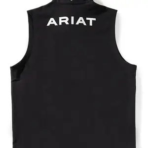 Ariat Men's Ariat Logo 2.0 Soft Sleeveless Shirt - Black, Fitted, Plain Design, Suitable for Summer 10028321