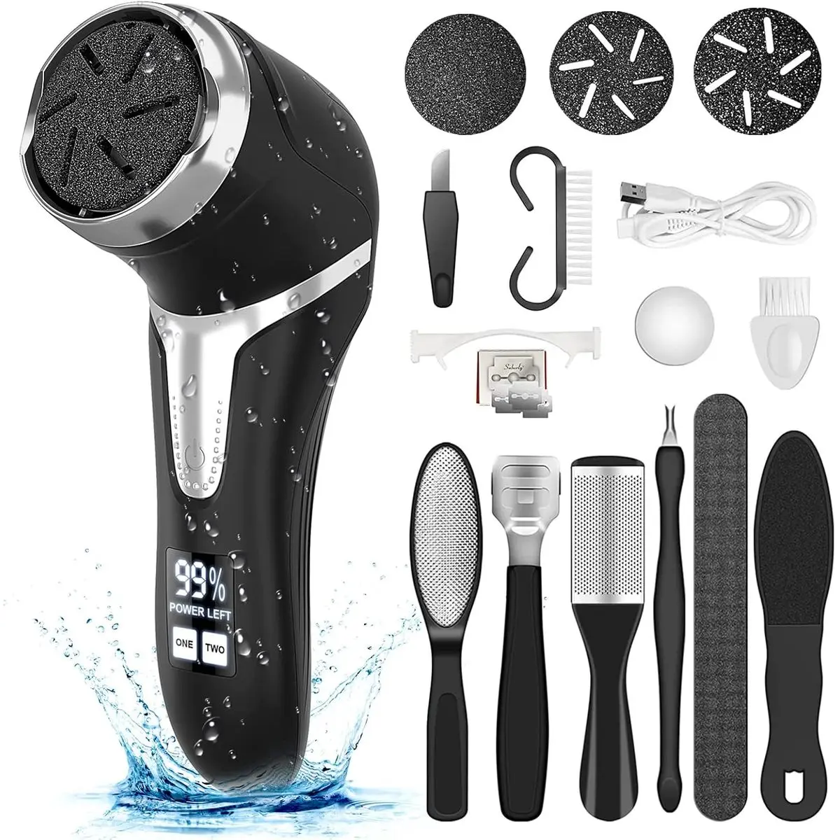 Black Electric Callus Remover +10in1