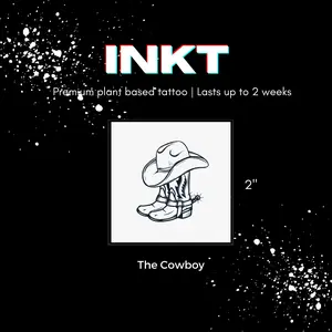 Cowboy Boots Tattoo | 2 Week Temporary Tattoo | Plant Based Vegan Tattoo | Cowboy Tattoo | Western Tattoo | Festival Tattoo | Matching Tattoo | Gift Idea | Temporary Tattoo