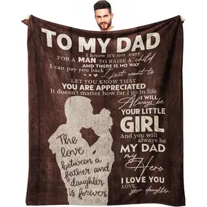 Fathers Day Dad Gifts from Daughter, Gifts for Dad from Daughter Blankets 60"x50", Birthday Gifts for Dad from Daughter, Best Presents for Dad Father from Daughter, Dads Birthday Gifts Ideas