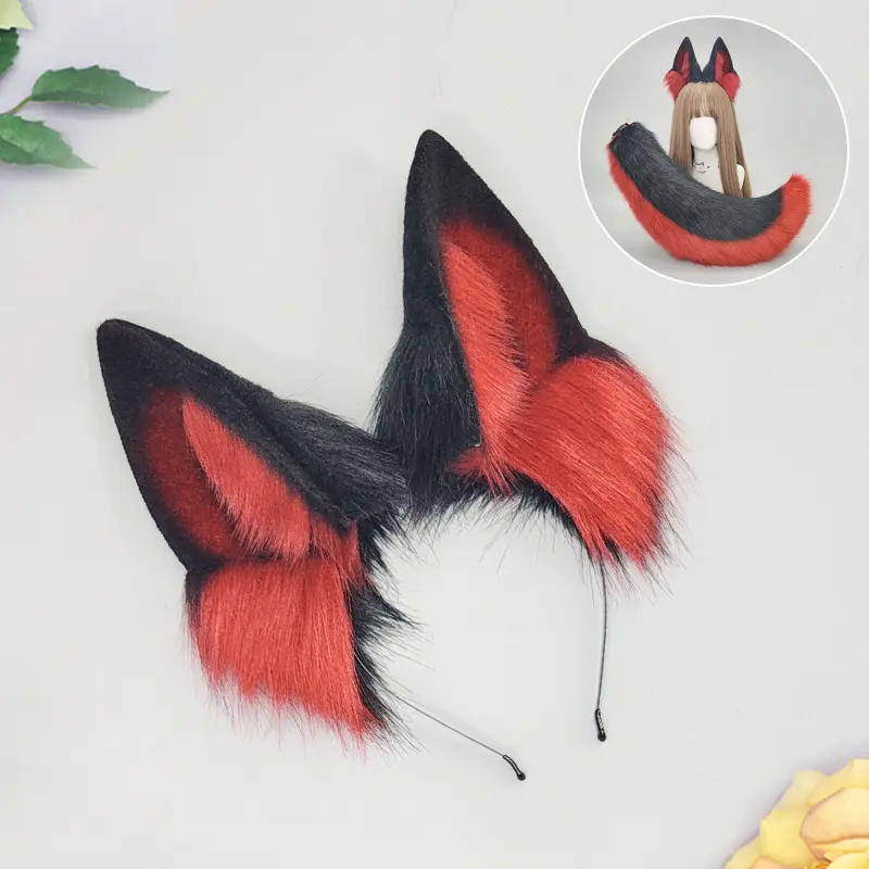 Black Wind Wolf Ear   Black Red
